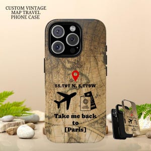 Vintage Map Phone Case - Custom Travel Cover for iPhone, Samsung, Pixel - Retro Slim Protective Case for Travelers