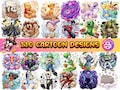 Cartoon MEGA Bundle \u2013 110 Colorful Detailed PNG Designs \u2013 Gaming & Cartoon Collection product logo