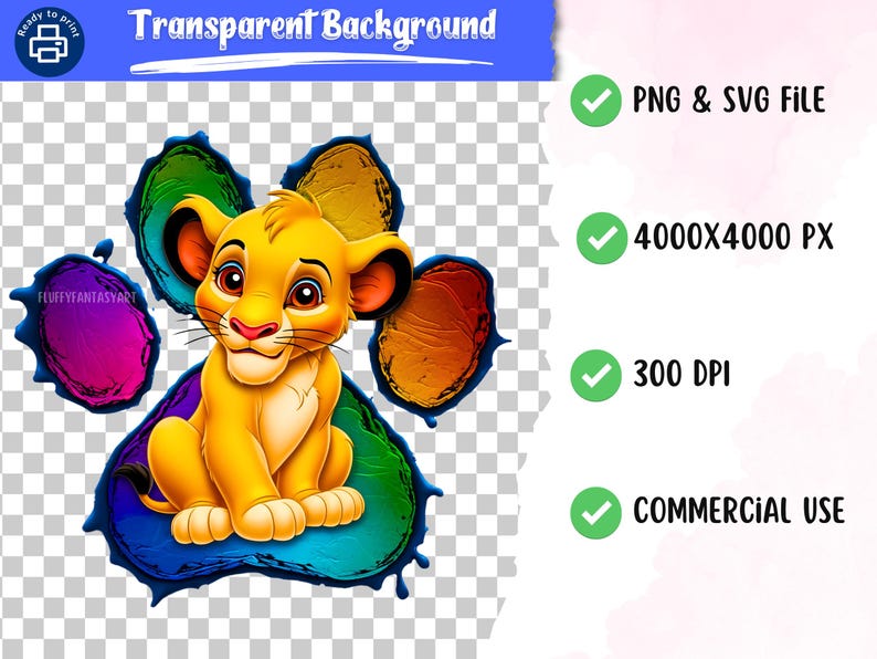 Simba Lion King Clipart: PNG & SVG Design, Commercial Use (digital ...