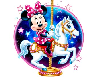 Minnie Mouse Carrusel Rider PNG Clipart: Uso comercial (Descarga digital)