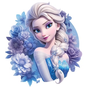 Digital Princess Elsa Frozen PNG & SVG Design Clipart - commercial use, instant download, cricut, sublimation, t shirt, mug, bag, girl