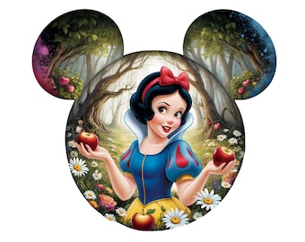 Digital Princess Snow White PNG & SVG Design Clipart - commercial use, instant download, cricut, sublimation, t shirt, mug, bag,