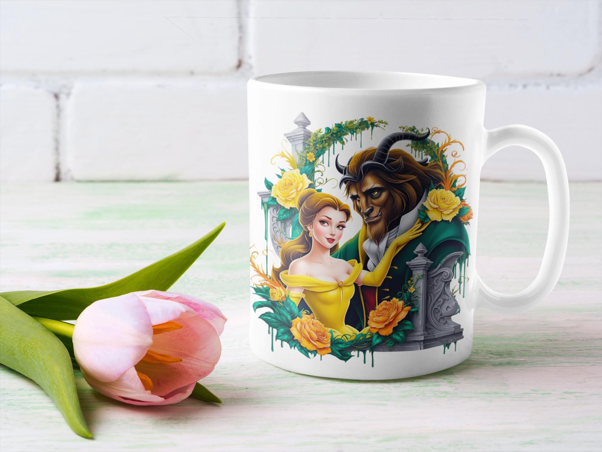 Digital Princess Beauty and the Beast Flowers PNG & SVG Design Clipart