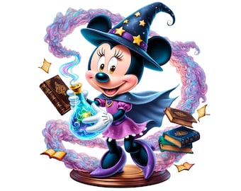 Minnie Hexe PNG Clipart: Magisches Halloween Design (Digitaler Download)