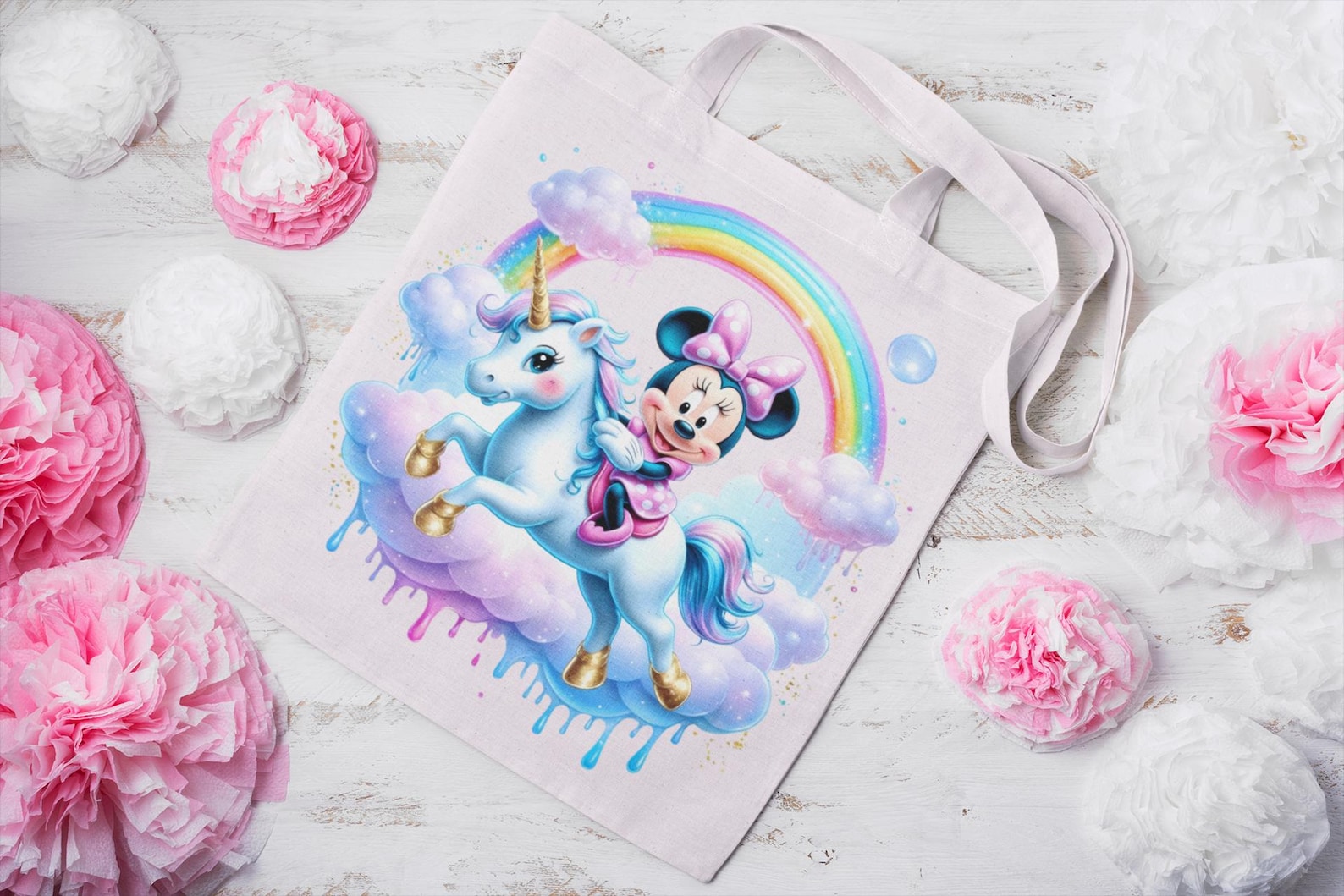 Minnie Mouse Riding Unicorn Clipart: PNG & SVG, Commercial Use (digital ...