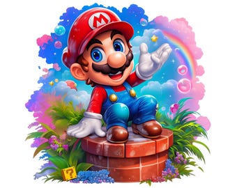 マリオ対クッパ クリップアート: 水彩スプラッシュ PNG 画像 (デジタル
