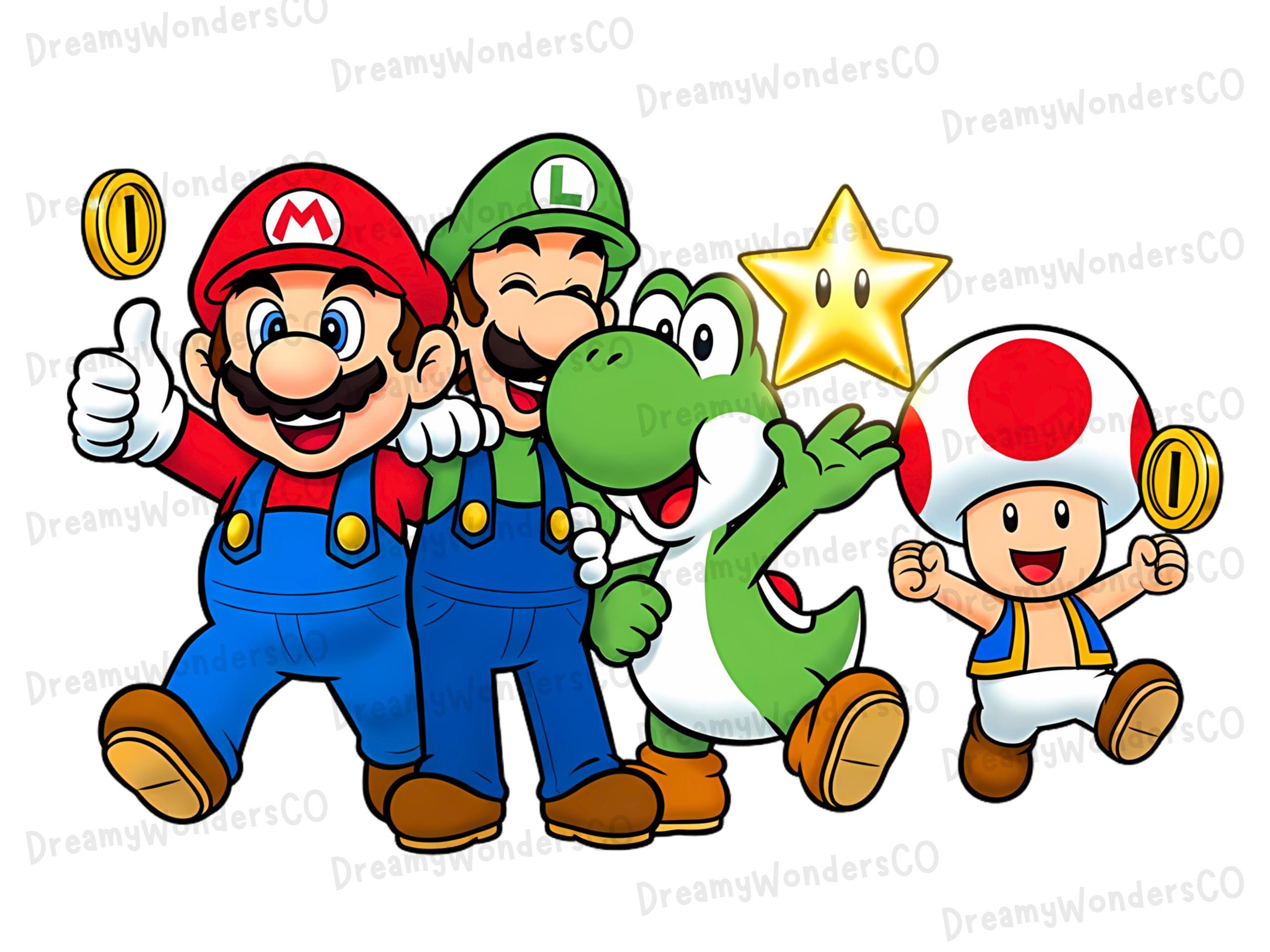 Mario Group Vector Super Mario and Friends PNG Group - Commercial Use Clipart (digital ...