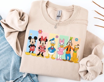 Mickey y sus amigos: cuadrículas coloridas, diseño PNG (uso comercial)