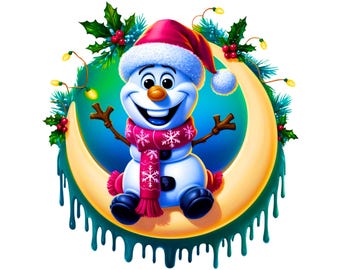 Christmas Olaf Snowman Clipart: PNG & SVG Design (Digital Download)