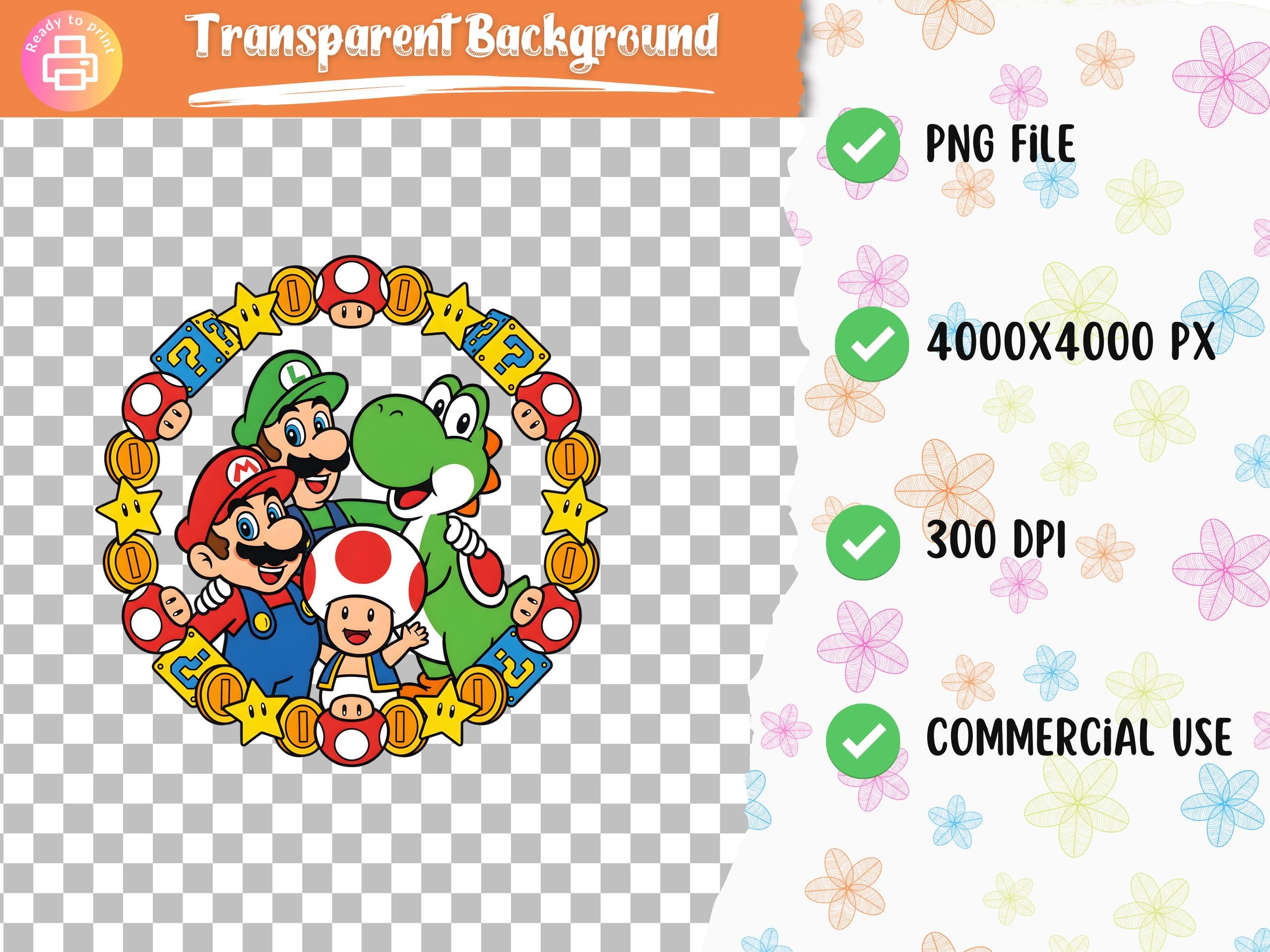 Super Mario Friends Frame PNG – Colorful Gaming Cartoon Frame Design ...