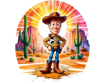 Woody Western Sunset PNG Clipart: Toy Story Design (Digital Download)
