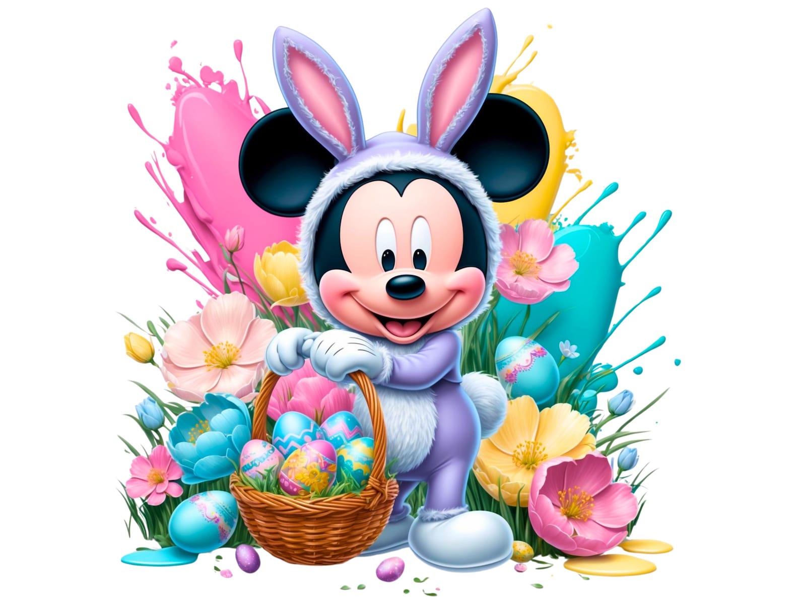 Mickey Mouse Easter Bunny PNG Clipart: Splash Design (commercial Use ...
