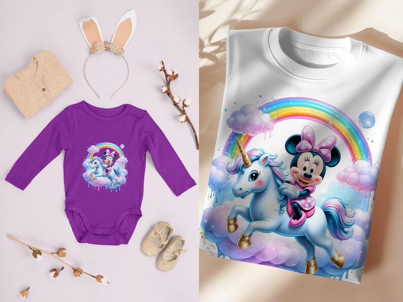 Minnie Mouse Riding Unicorn Clipart: PNG & SVG, Commercial Use (digital ...