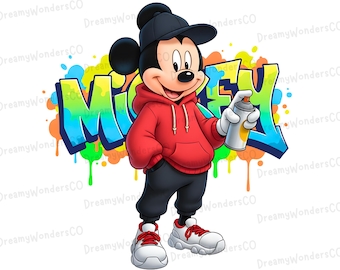 Clipart di Mickey Graffiti Street Style PNG Design (uso commerciale)