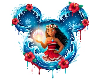 Christmas Moana PNG Clipart: Tropical Mickey Design (Digital Download)