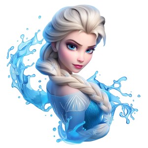 Digital Princess Elsa Frozen PNG & SVG Design Clipart - commercial use, instant download, cricut, sublimation, t shirt, mug, bag, girl