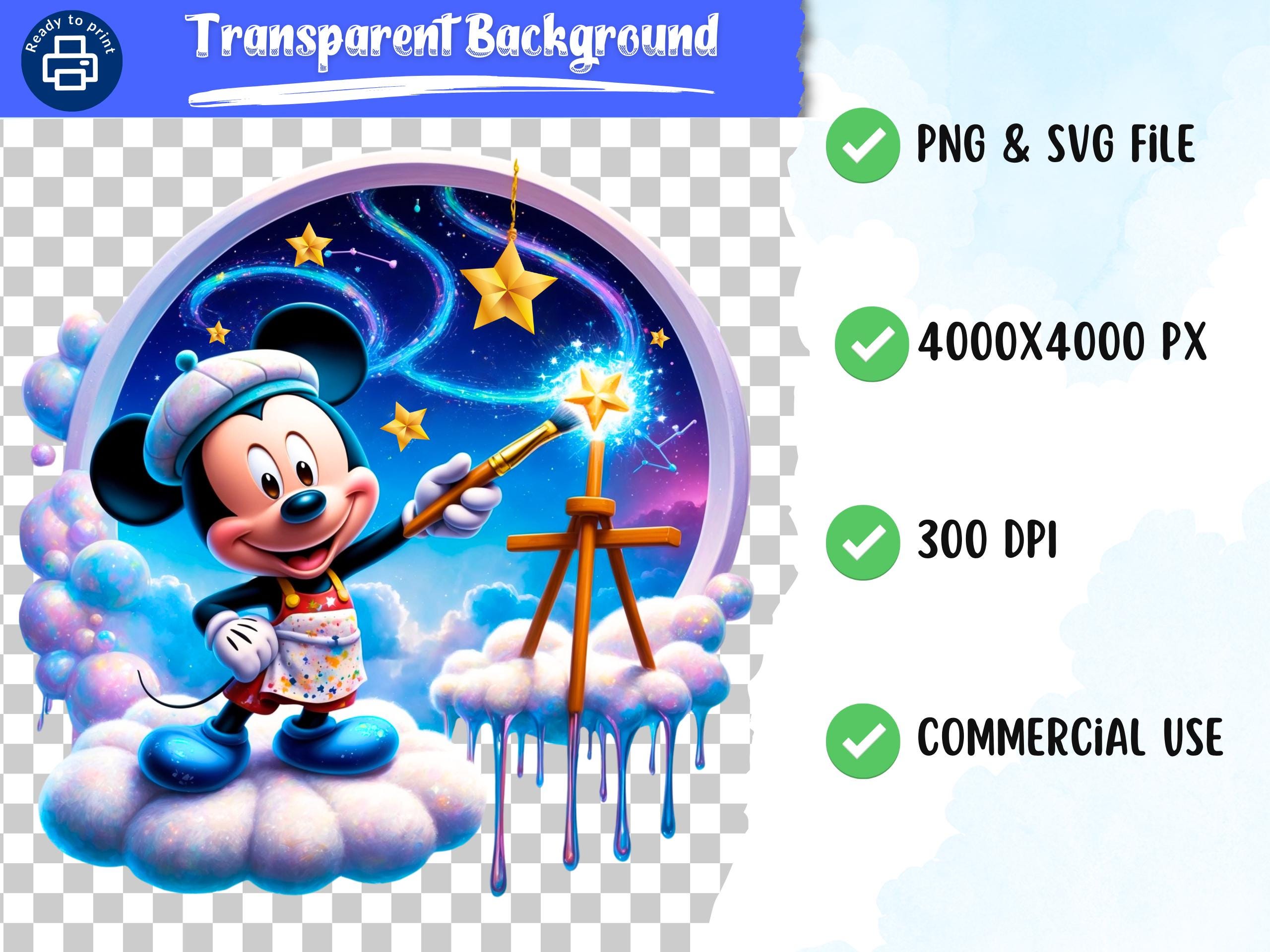 Mickey Mouse Galaxy Painter Clipart: PNG & SVG Design (commercial Use ...