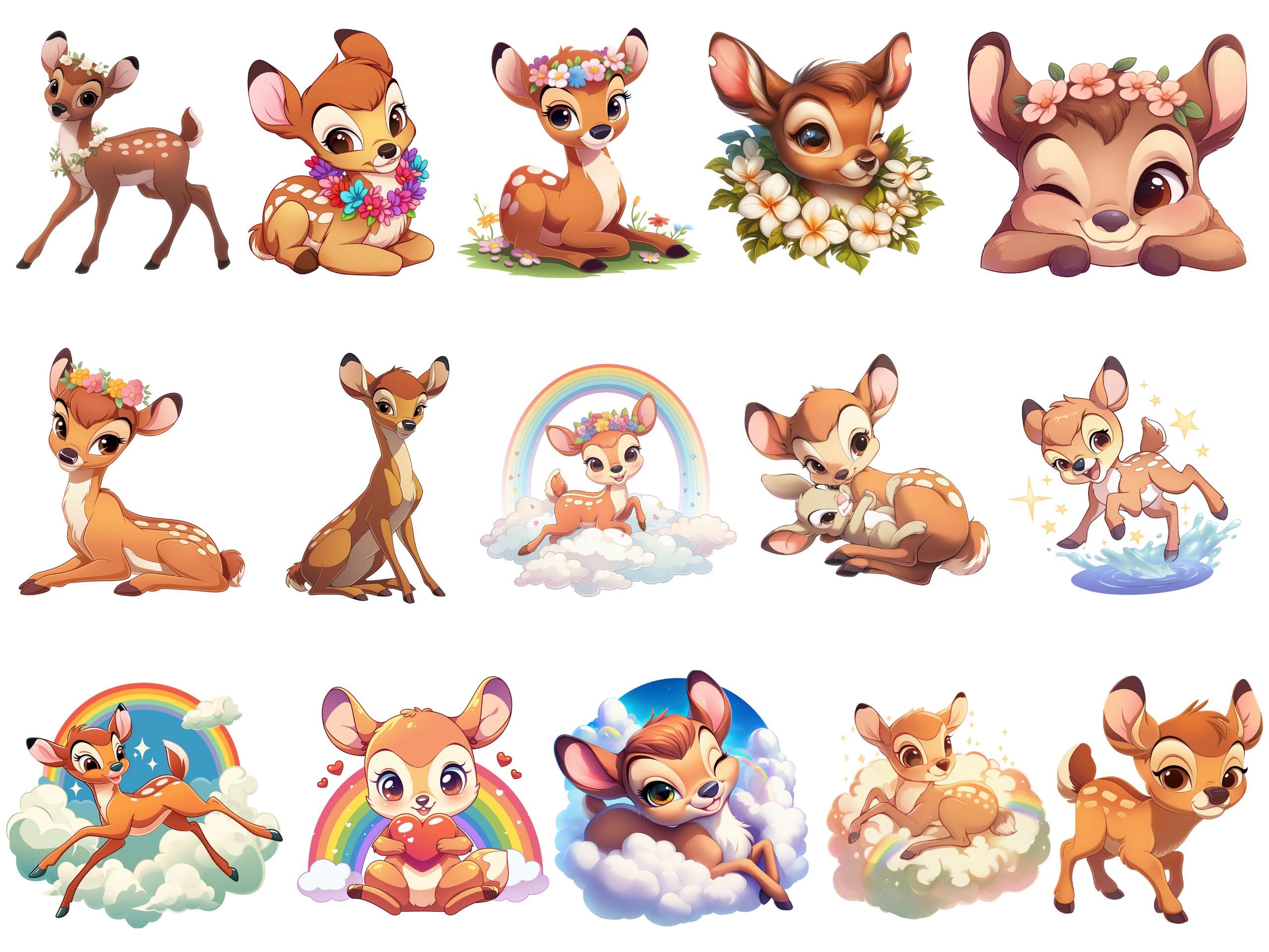 Bambi Fawn Clipart: 124 Mega Bundle PNG & SVG (commercial Use) - Etsy
