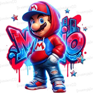 マリオフレンズ スーパーマリオデコレーション 絵画 Super mario graffiti - Etsy 日本