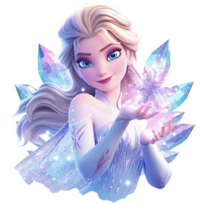 Digital Princess Elsa Frozen PNG & SVG Design Clipart - commercial use, instant download, cricut, sublimation, t shirt, mug, bag,