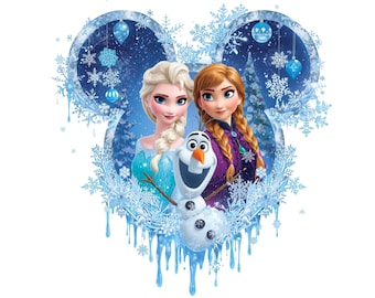 Princess Elsa, Anna, and Olaf Winter PNG Clipart (Commercial Use)
