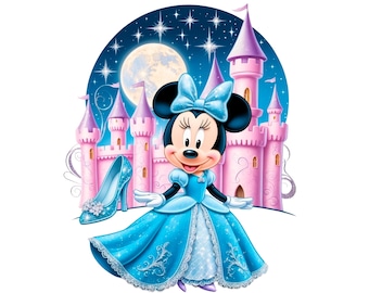 Minnie Mouse Assepoester PNG-afbeelding: prinsesontwerp (digitale download)