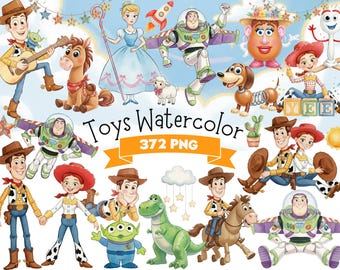 Story Friends Toys Watercolor Bundle 372 PNG Clipart - Commercial Use (Digital Download)