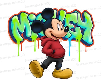 Clipart di Mickey Graffiti Street Style PNG Design (uso commerciale)