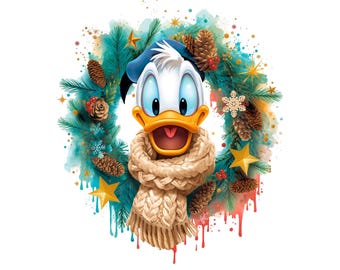 ドナルドダックの水彩画 PNG ミッキーマウスの水彩画 PNG ドナルド