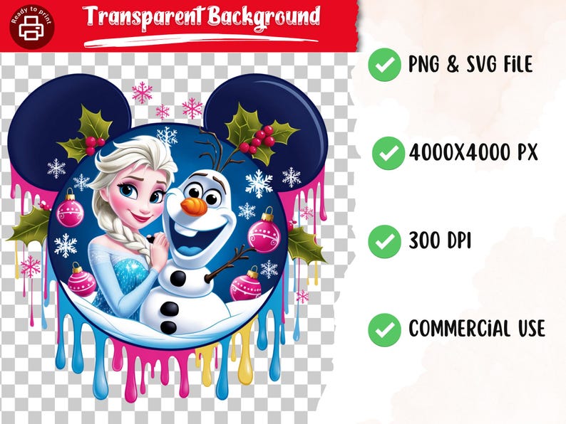 Christmas Digital Princess Elsa Frozen Olaf PNG Design Clipart ...