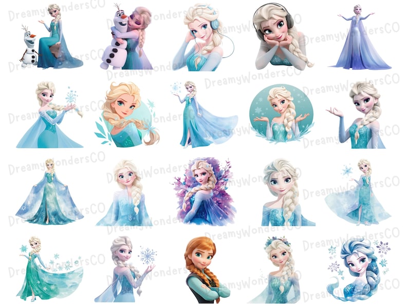 Frozen Elsa MEGA Bundle 132 PNG Clipart - Commercial Use (digital ...