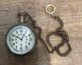 Vintage Art solide antike Messing Taschenuhr Kettenverschluss