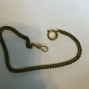 vintage looking brass albert swivel pocket watch chain