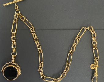 1910年代からアールデコ調のアンティーク真鍮製ファンシーアルバート 
