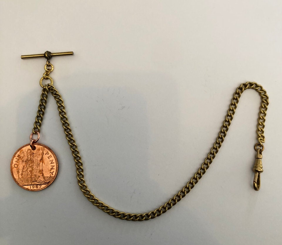 PC】 3WAY WATCH CHAIN SINGLE Gold Colour Single Albert Pocket