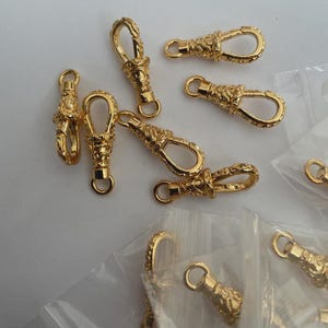 10 x Clasp gold colour pattern Albert Swivel Pocket Watch Fob Dog Clip 30mm