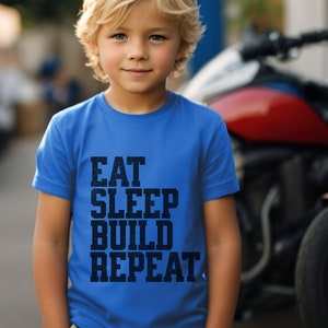 Kids Eat Sleep Build Repeat Brick T-shirt, Brick Shirt, Building Bricks Birthday Shirt, Building Blocks, Brick Builder Tee