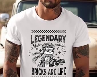 Legendary Master Builder Shirt: Retro Bricks Graphic Tee