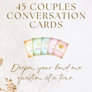 45 tarjetas de conversación para parejas (PDF imprimible) / Guía para una conexión profunda / Juego de relaciones para citas o terapia de pareja