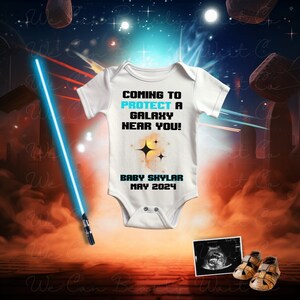 Galaxy Wars Pregnancy Announcement Digital, Editable Space Stars Baby Announcement, Space Wars Baby Reveal, Galaxy Near you