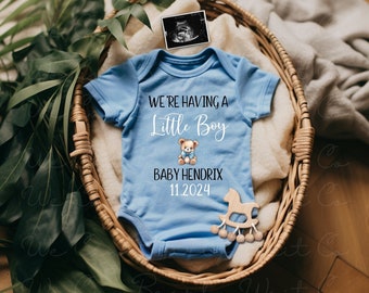 Minimalist Boy Pregnancy Announcement Digital, Editable Baby Boy Announcement, It's A Boy Pregnancy Reveal, Boy Gender Reveal Announcement