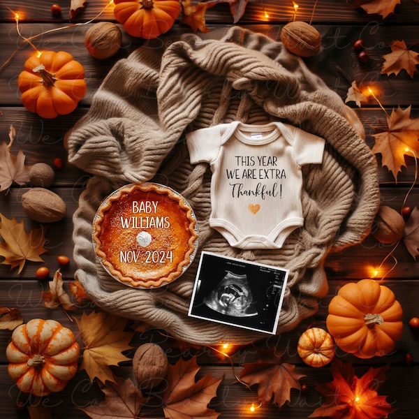 Thanksgiving Pregnancy Announcement Etsy