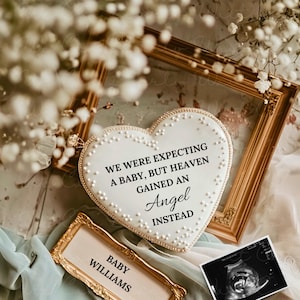 Pregnancy Loss Announcement Digital, Miscarriage Announcement, Baby Loss Reveal, Pregnancy Loss Template, Were Expecting, Angel, Minimalist