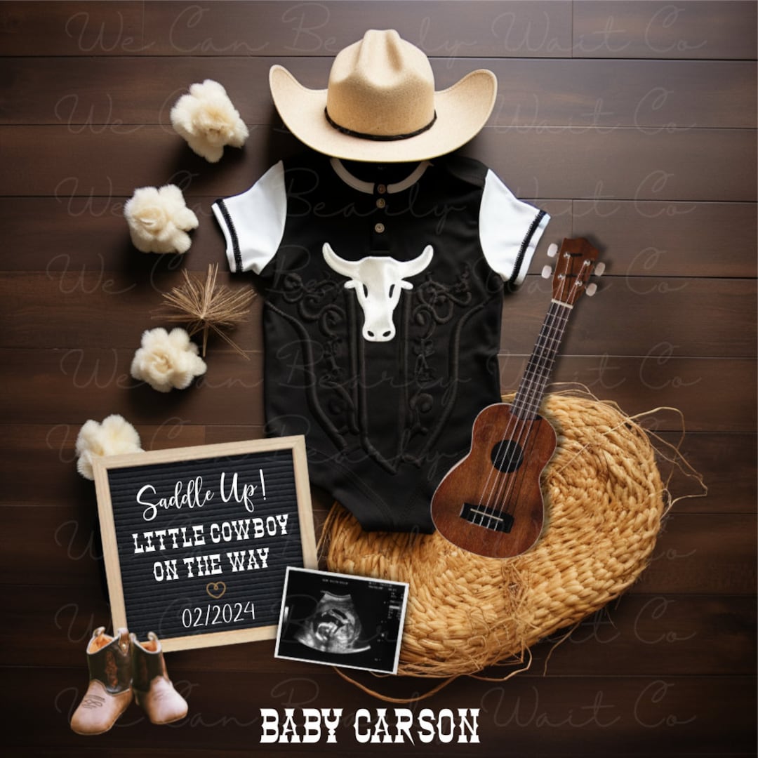 Country Western Pregnancy Announcement Digital Editable Etsy