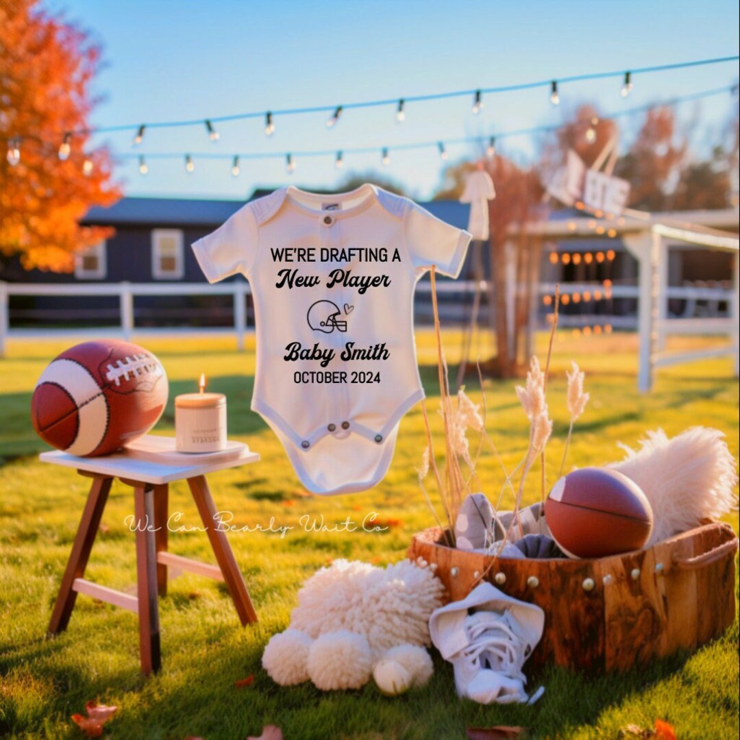 Fall Boho Football Pregnancy Announcement, Editable Digital Football