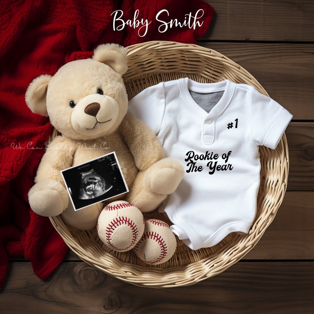 Rookie Of The Year Pregnancy Announcement, Editable Digital Baseball Baby Announcement, Gender Neutral Social Media Sports Baby Reveal