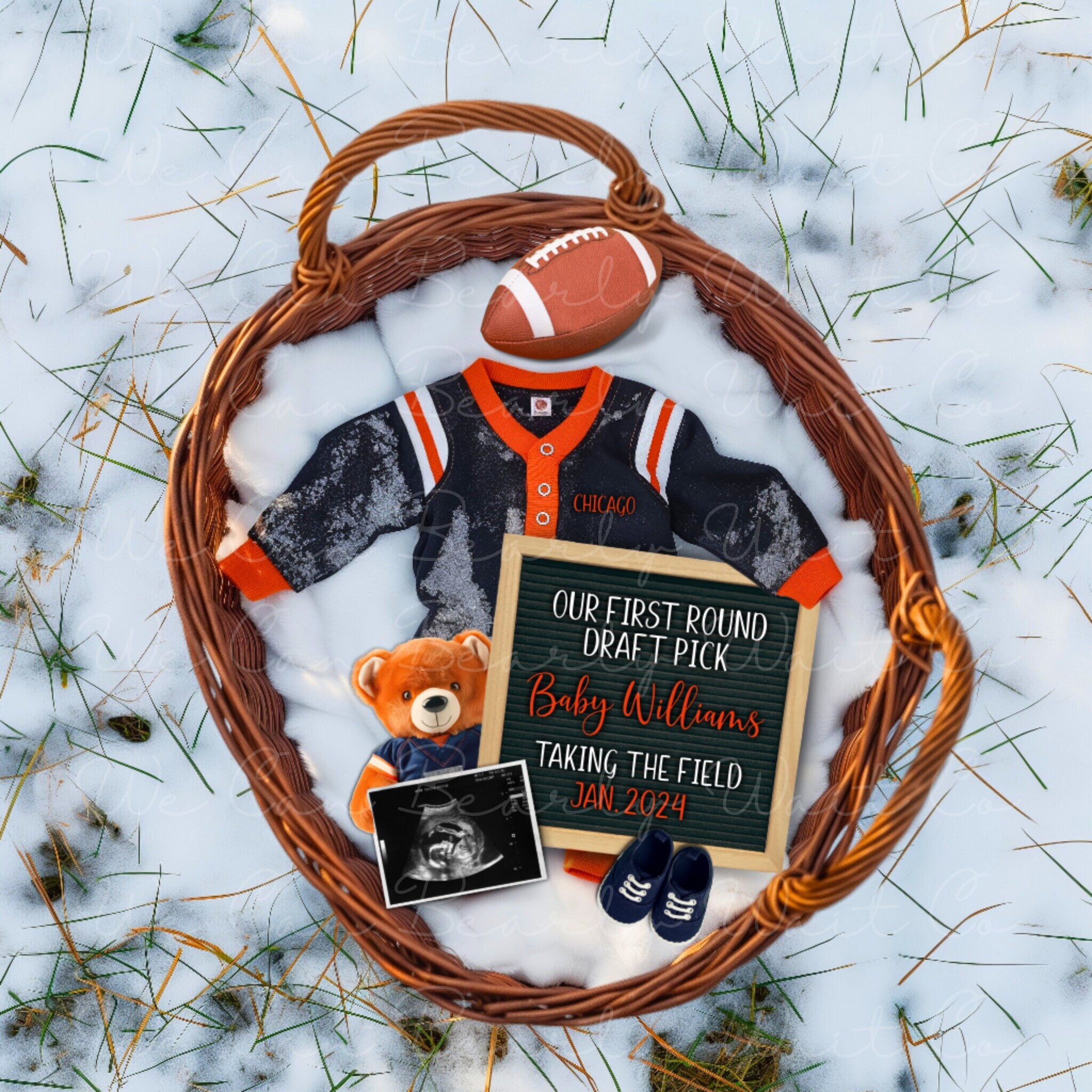 Chicago Bears Baby Announcement Etsy UK