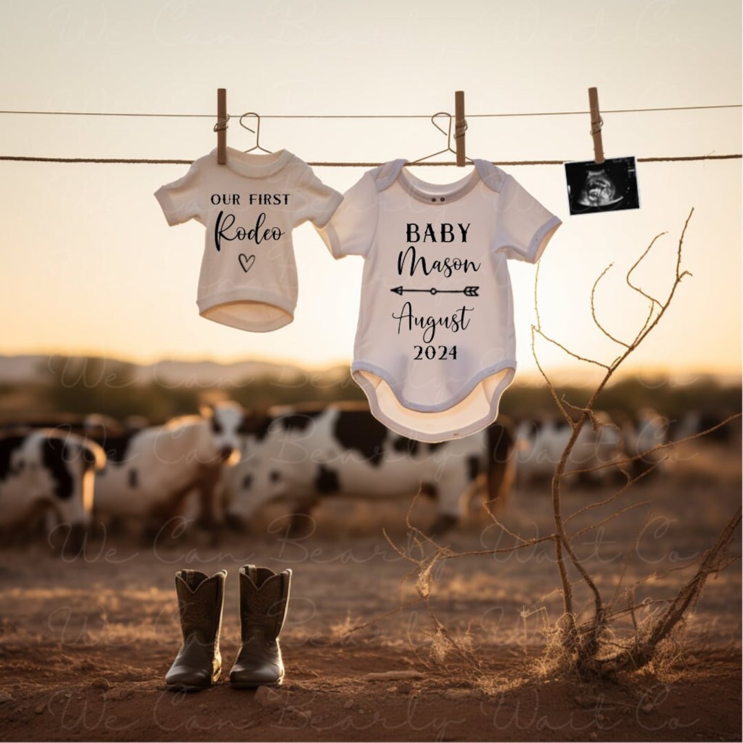 Western Pregnancy Announcement, Editable Digital Farm Baby Announcement ...