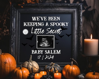 Halloween Pregnancy Announcement | Editable Digital Baby Announcement | Gender Neutral Social Media Pregnancy Reveal | Spooky Little Secret