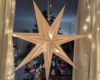 Big Light Up Star |decorative lighting | Scandi Lampshade | Hygge Lampshade | Window Decoration | Handmade Star Lampshade